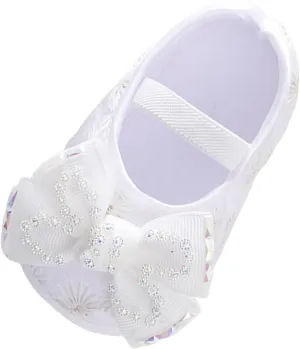 0 to 18 Months Baby Toddler First Walking Non-Skid Shoes Fashion Soft Sole Pearl Dress Flower Princess Shoes