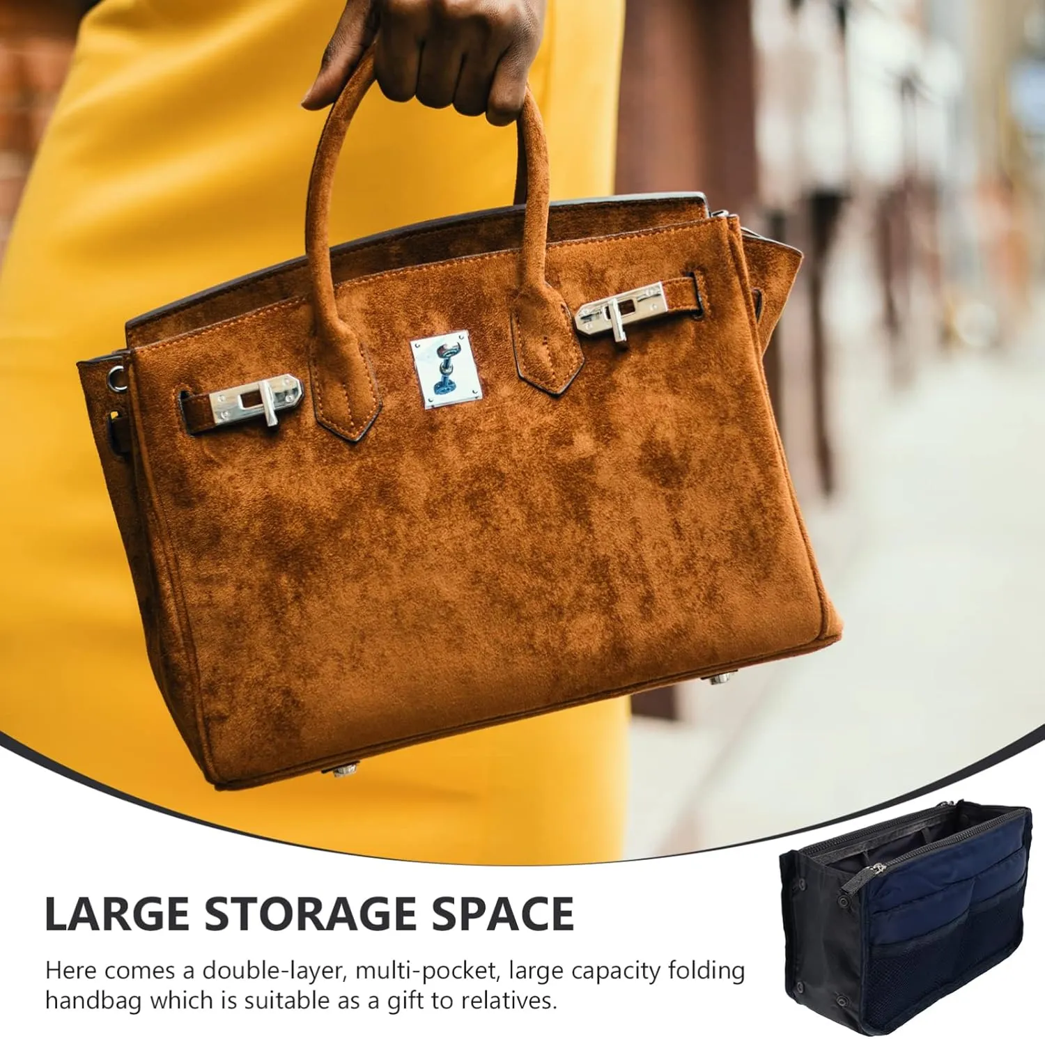 1pc Handbag Liner Cosmetics Storage Bag Travel Storage Bag Multipurpose Bag Liner Large Capacity Storage Bag Useful Bag Liner Makeup Storage Bag Creative Clutch Liner