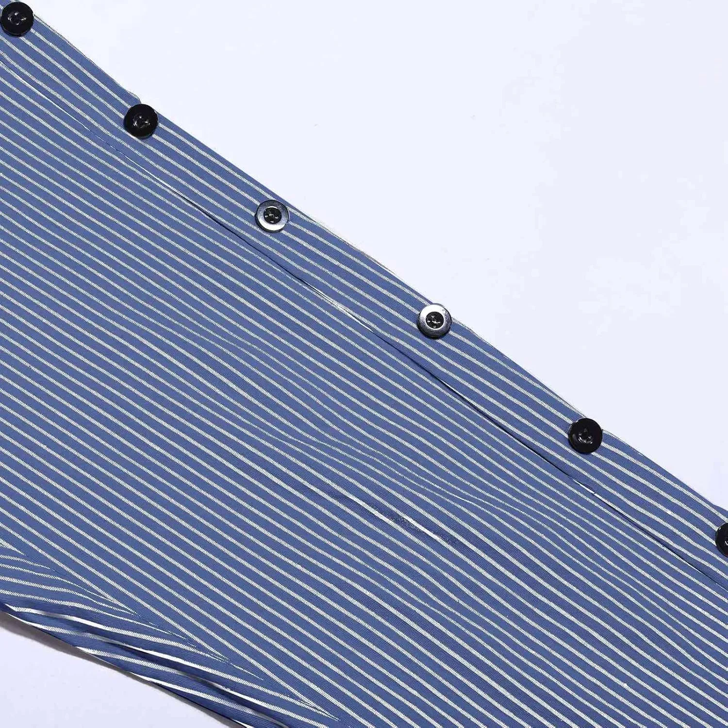 2024 Casual Striped Linen Capris Pants for Women Wide Leg Elastic Waist Drawstring Cropped Lounge Trousers with Button Decor