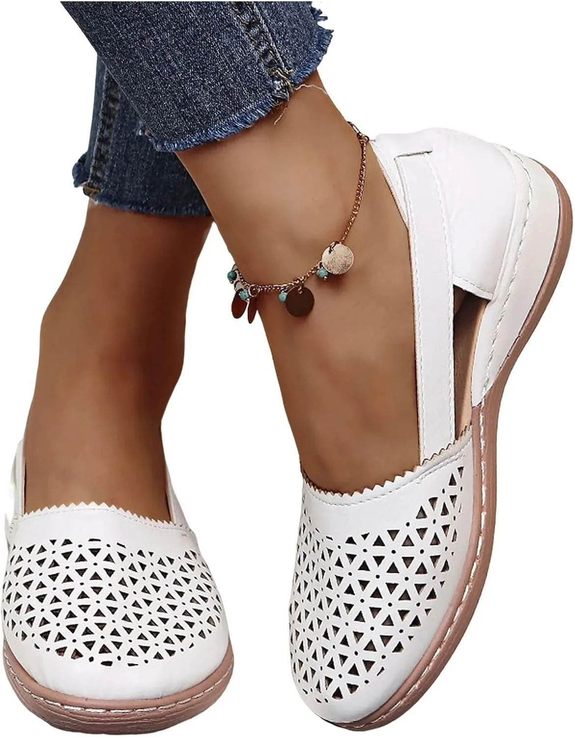 2025 Summer Orthopedic Platform Wedge Sandals for Women Fashion Closed Toe Lightweight Comfortable Wide Width Hollow Out Sandals Beach Casual Working Walking Outdoor Wedge Shoes with Arch Support
