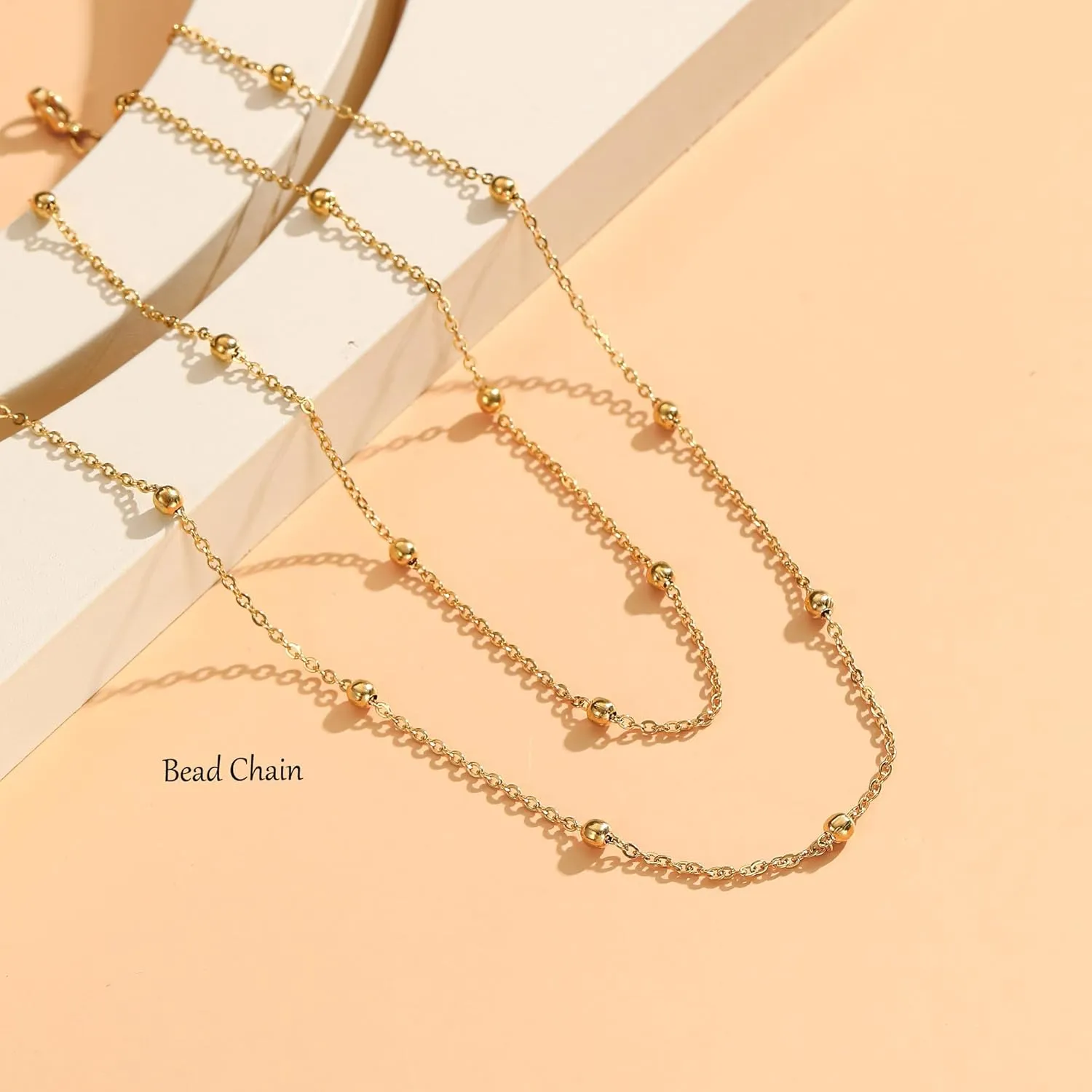 28-35 Inch Stainless Steel Waist Chains for Women 18K Gold Plated Bikini Belly Chains Body Chains Summer Beach Jewelry Adjustable