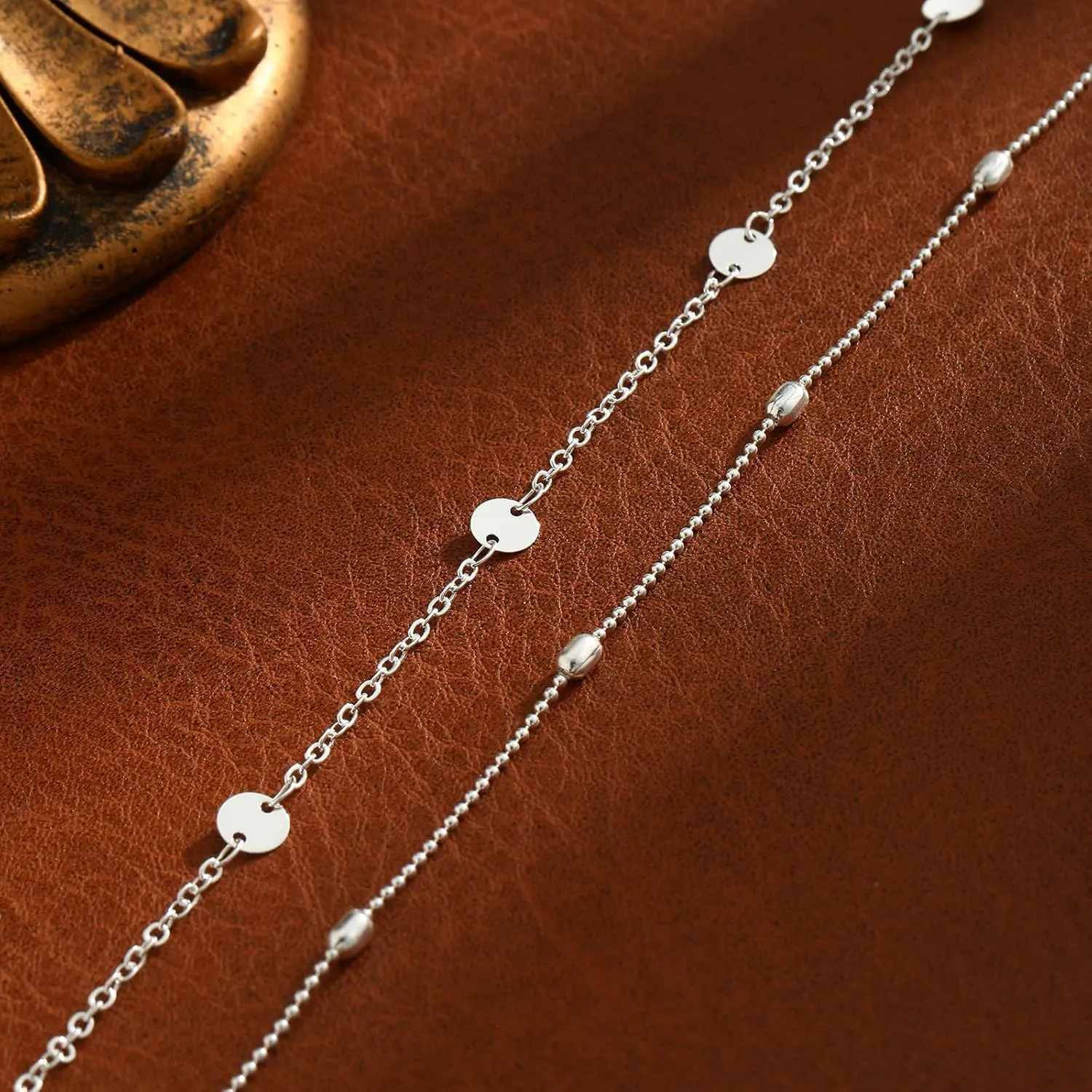2PCS 14K Gold Plated Waist Chains for Women Pearl Satellite Figaro Gold Belly Body Chain Adjustable Layered Sexy Waist Chains Bikini Summer Beach Everyday Jewelry for Women