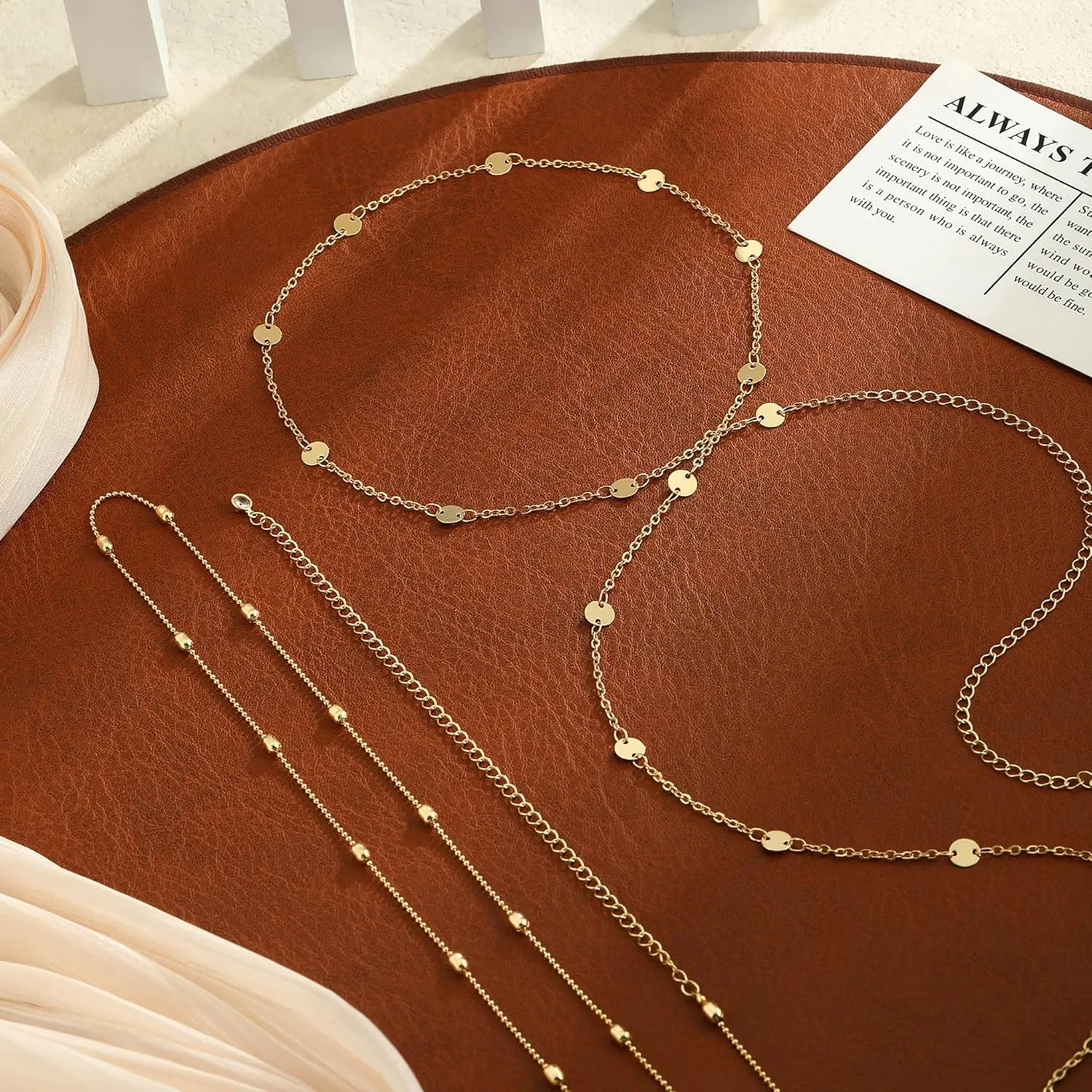 2PCS 14K Gold Plated Waist Chains for Women Pearl Satellite Figaro Gold Belly Body Chain Adjustable Layered Sexy Waist Chains Bikini Summer Beach Everyday Jewelry for Women
