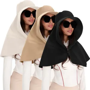 3 Pack Wide Brim Hats for Women Neck Flap Large UV Sun Protection Hats UPF 50  Wide Brim Shawl Caps Outdoor Bucket Fishing Caps for Face Hiking Climbing Summer Beach Travel
