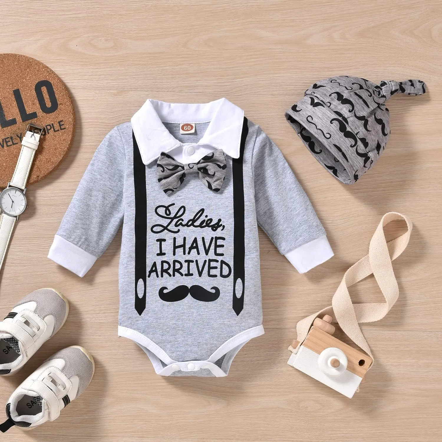 Aalizzwell Preemie Newborn Infant Baby Boys Clothes Bodysuit Romper Pants Hats Outfit Fall Winter Set