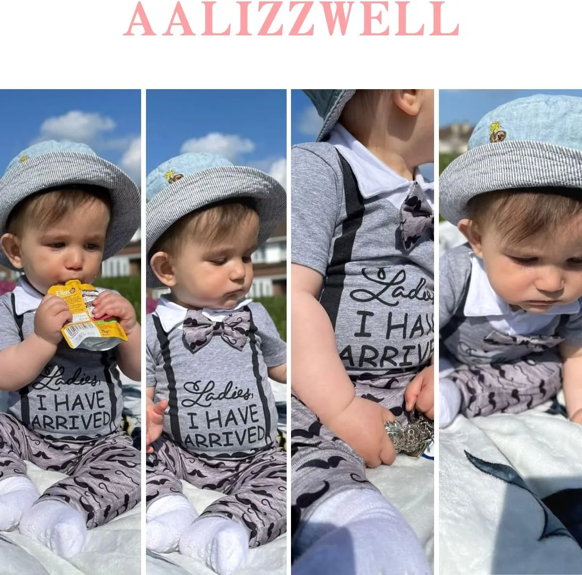 Aalizzwell Preemie Newborn Infant Baby Boys Clothes Bodysuit Romper Pants Hats Outfit Fall Winter Set