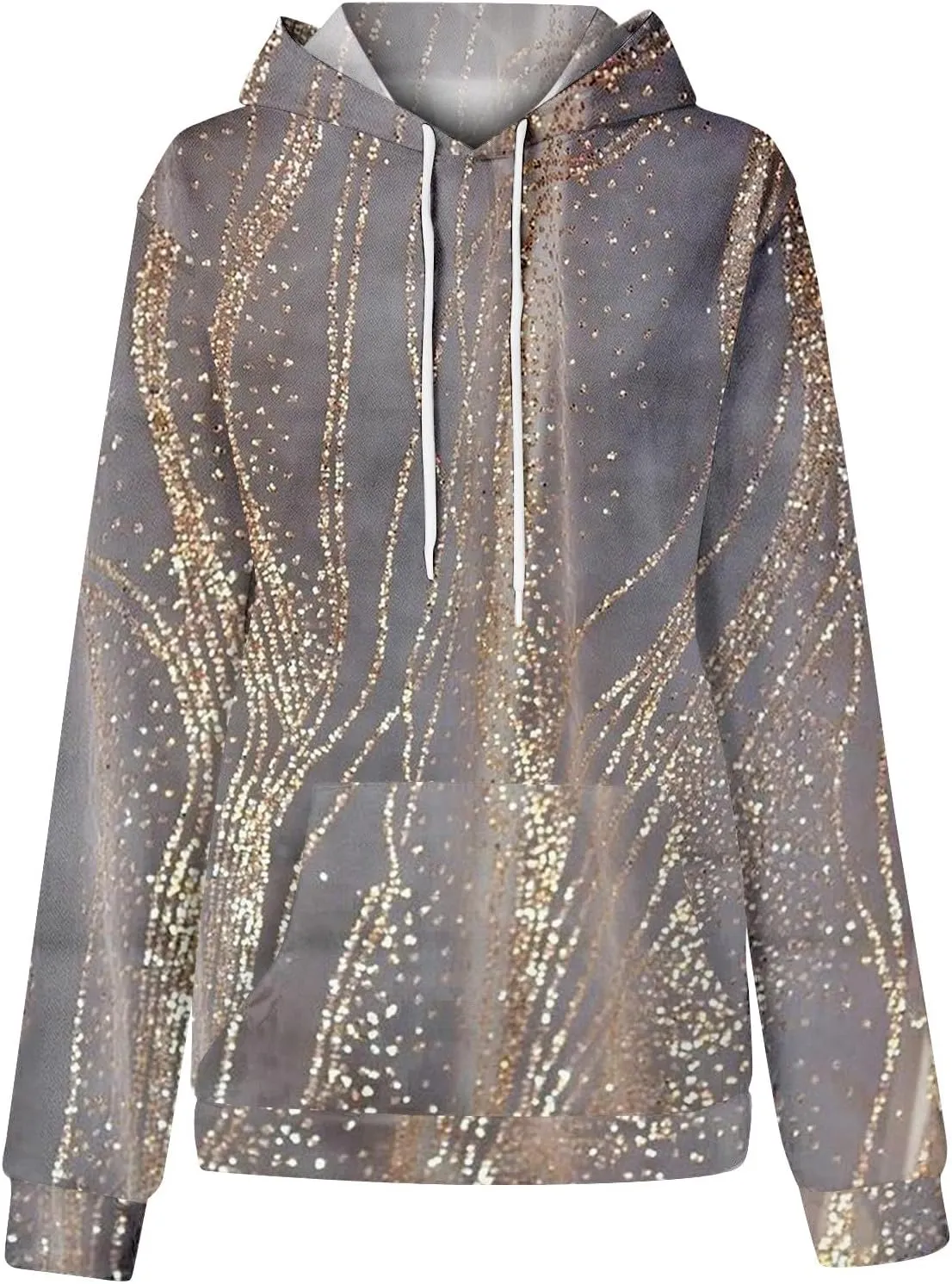 ADHOWBEW Oversized Sweatshirt for Women Fashion Y2k Graphic Drawstring Hoodies Sweaters