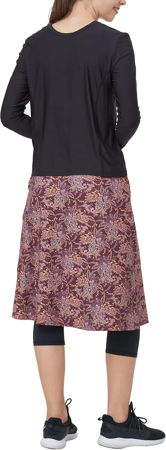 Alvon Women's Skirted Capri Leggings with Pockets - Golf Skirts with Cropped Leggings