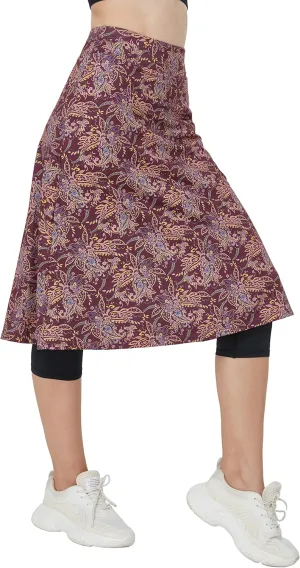 Alvon Women's Skirted Capri Leggings with Pockets - Golf Skirts with Cropped Leggings