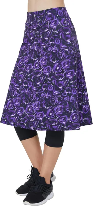 Alvon Women's Skirted Capri Leggings with Pockets - Golf Skirts with Cropped Leggings