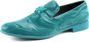 Amali King - Men's Slippers - Mens Loafers - Designer Shoes for Men - Tuxedo Shoes - Velvet Loafers Men - Embossed Paisley Pattern, Satin Band and Trim
