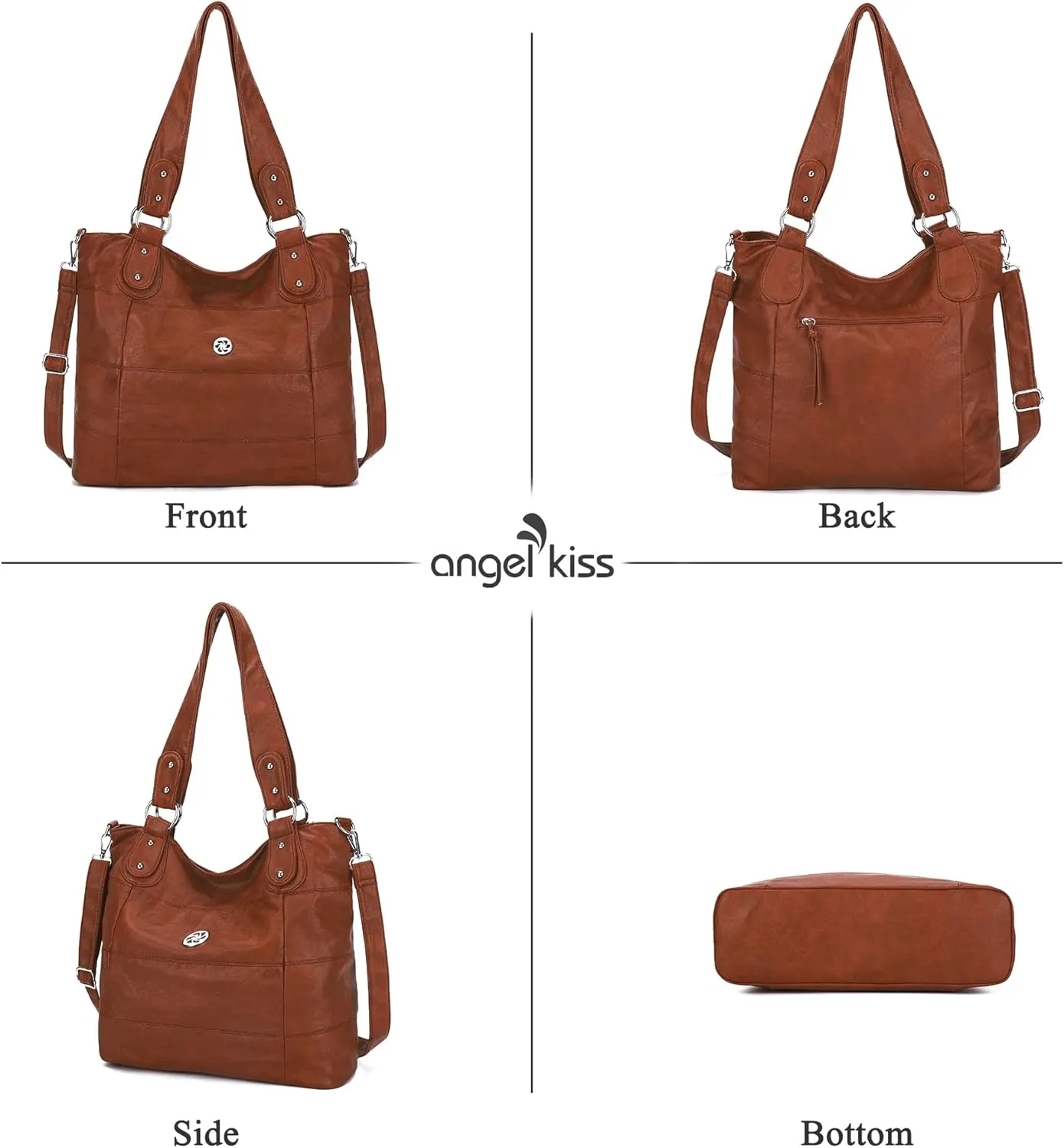 Angel Kiss Hobo Purses for Women Multi-Color Striped Lattice Cross Body Shoulder Purse Bag Tote Handbag