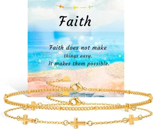 Anklets for Women 18K Gold Silver Plated Ankle Bracelets Waterproof Beaded Chain Dainty Layered Summer Beach Foot Jewelry Adjustable 2Pcs
