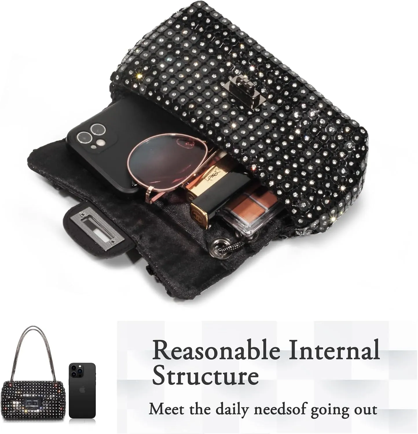 AOYUNHUI Clutch Purses for Women Wedding Cross Body Bag Purses for Women Wedding Prom Party Club