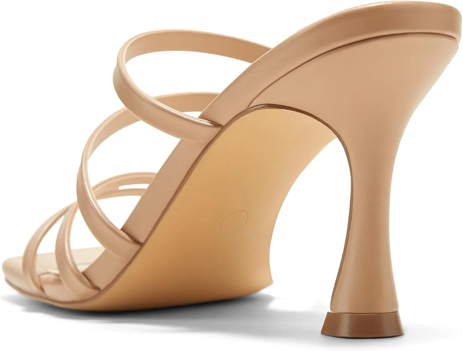 Arromic Women's Heels Square Open Toe Slip on Heeled Sandals Slides for Dress Work Party Casual Wedding