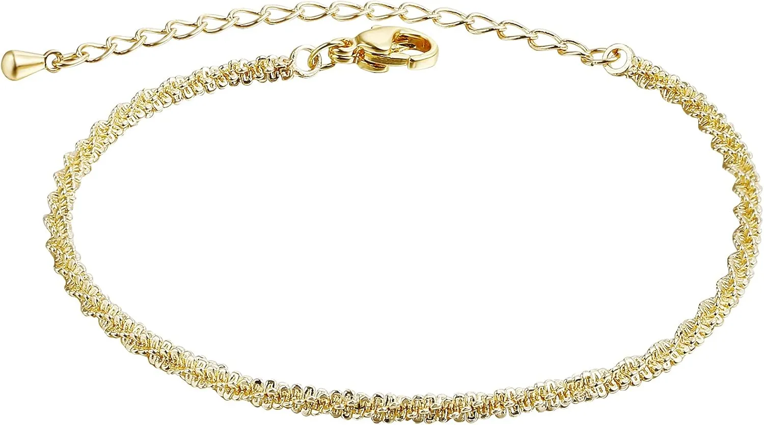 ASCOMY Bracelet for Women Gold Bracelets for Girls Dainty Paperclip Herringbone Bracelet Layered Rope Chain Bracelet Set