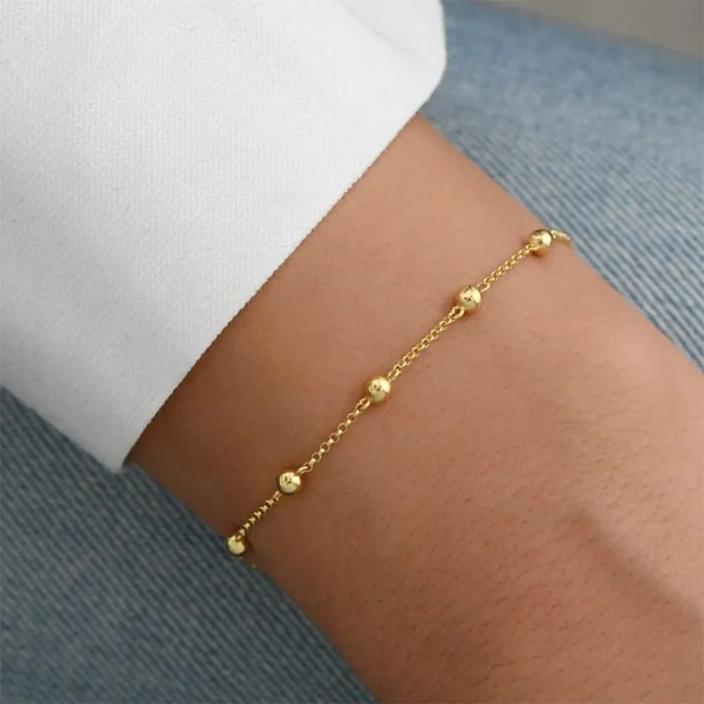ASCOMY Bracelet for Women Gold Bracelets for Girls Dainty Paperclip Herringbone Bracelet Layered Rope Chain Bracelet Set