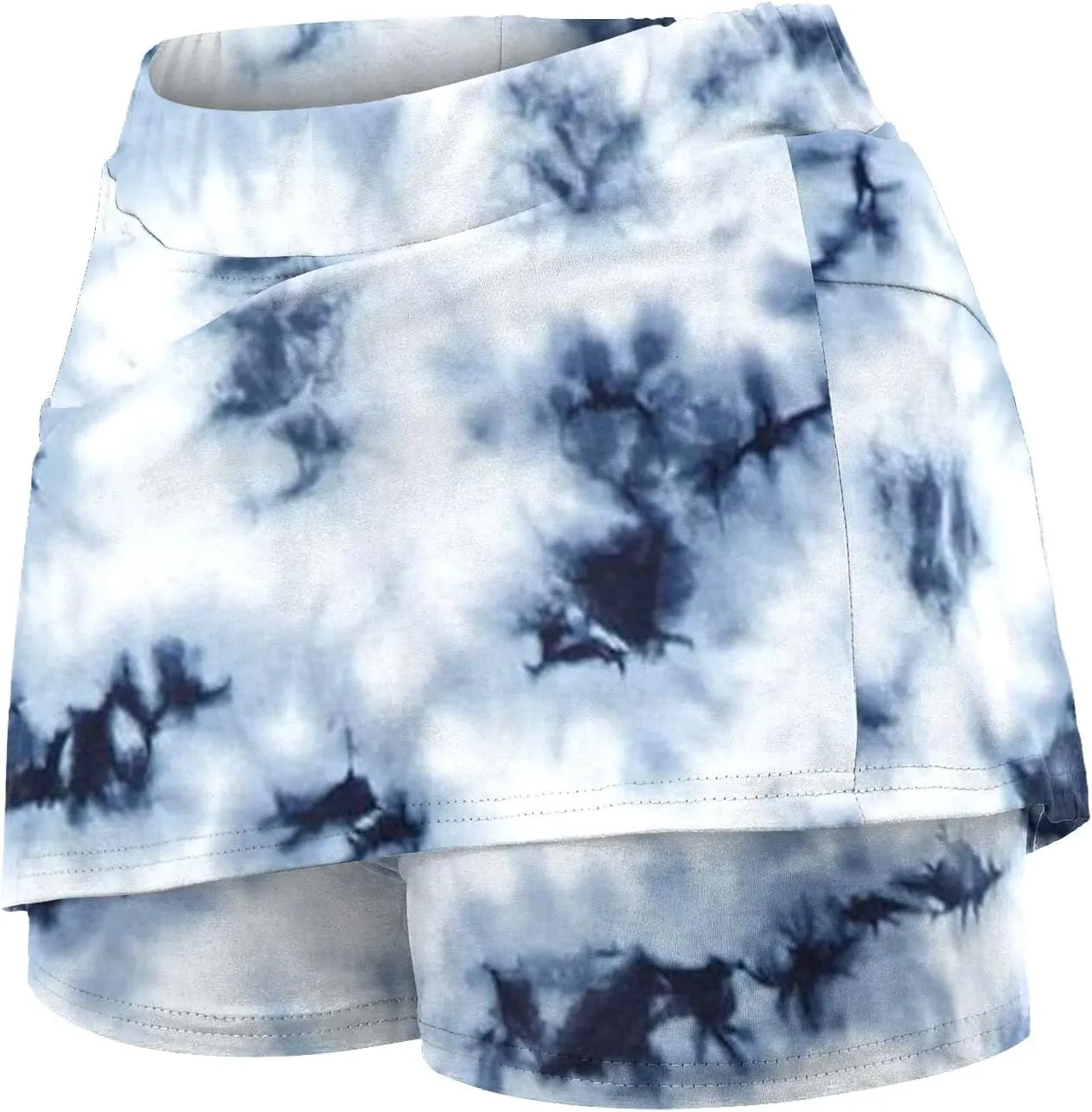 Athletic Skorts for Woman Elastic Cross Hight Waisted Tennis Yoga Shorts Skirts with Pockets Tummy Control Joggers