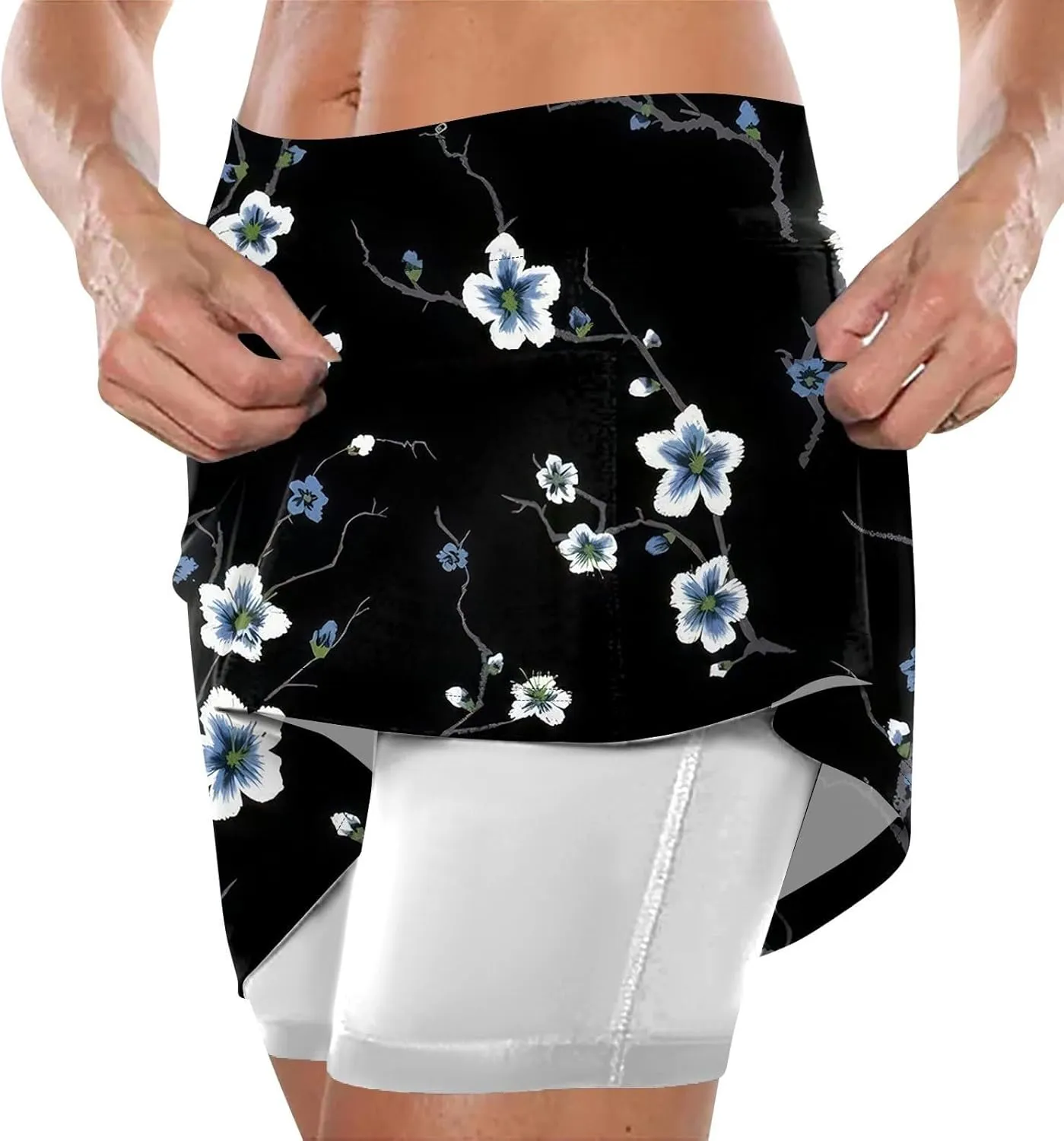 Athletic Skorts for Women with Pockets Lightweight Elastic Yoga Culottes High Waist Skinny Tennis Skirt Golf Skorts