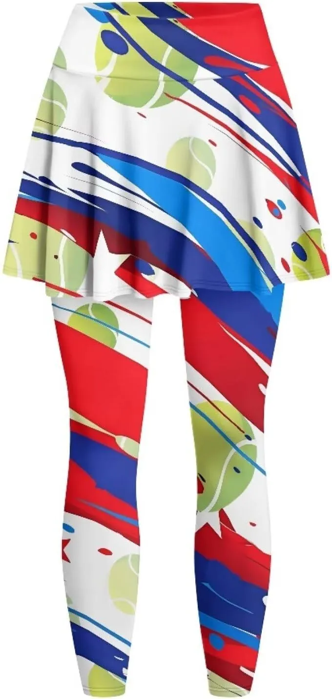 Athletics Skirts with Leggings Pickleball Pants for Women Skirted Leggings with Pockets Athletic Skirts Leggings