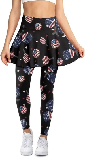 Athletics Skirts with Leggings Pickleball Pants for Women Skirted Leggings with Pockets Athletic Skirts Leggings