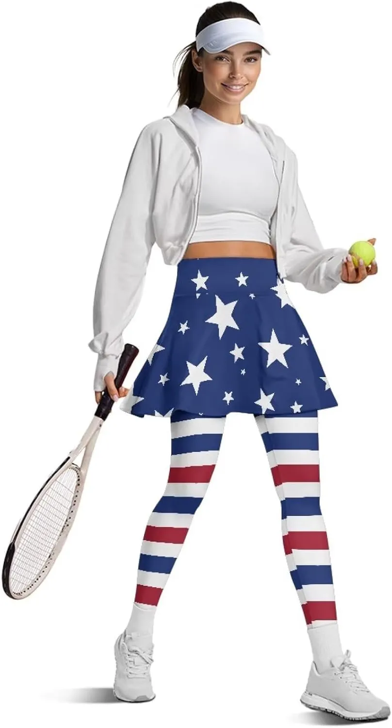 Athletics Skirts with Leggings Pickleball Pants for Women Skirted Leggings with Pockets Athletic Skirts Leggings