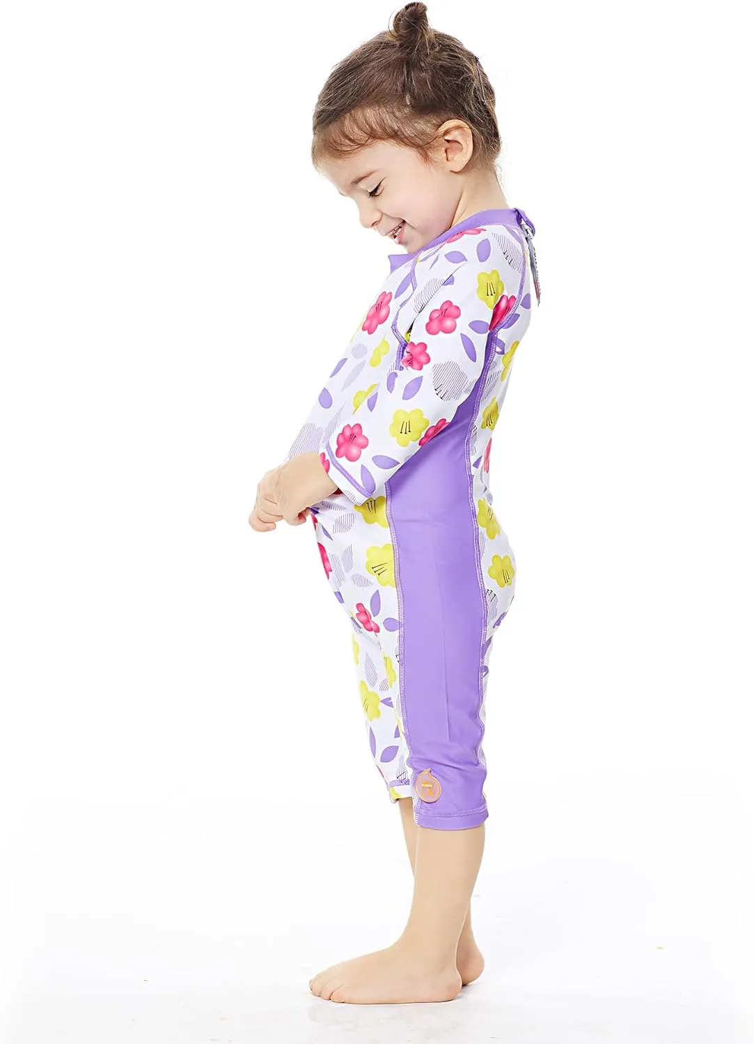 Baby Girl Bathing Suit Long Sleeve UPF 50  Sun Protection Come with a Hats