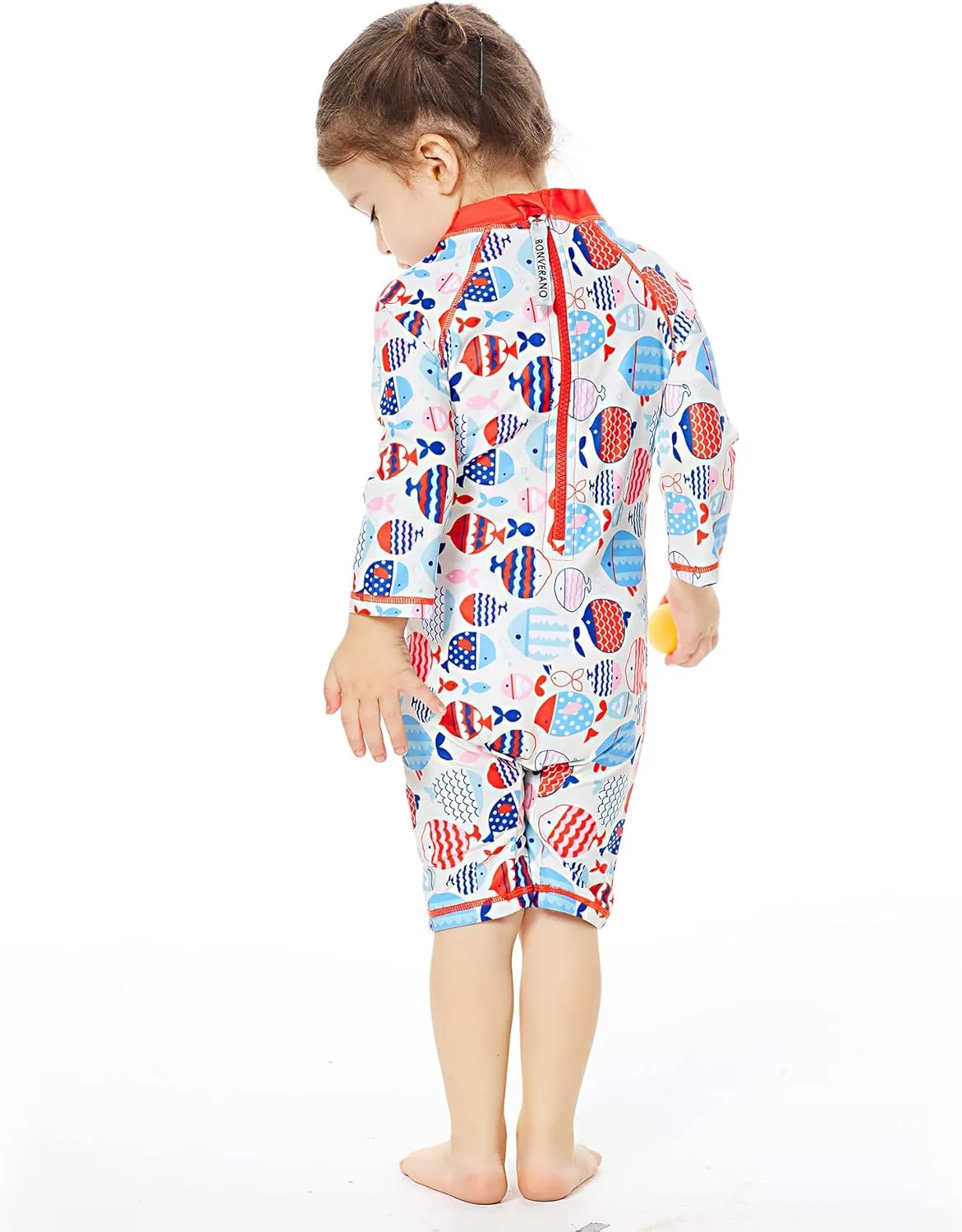 Baby Girl Bathing Suit Long Sleeve UPF 50  Sun Protection Come with a Hats
