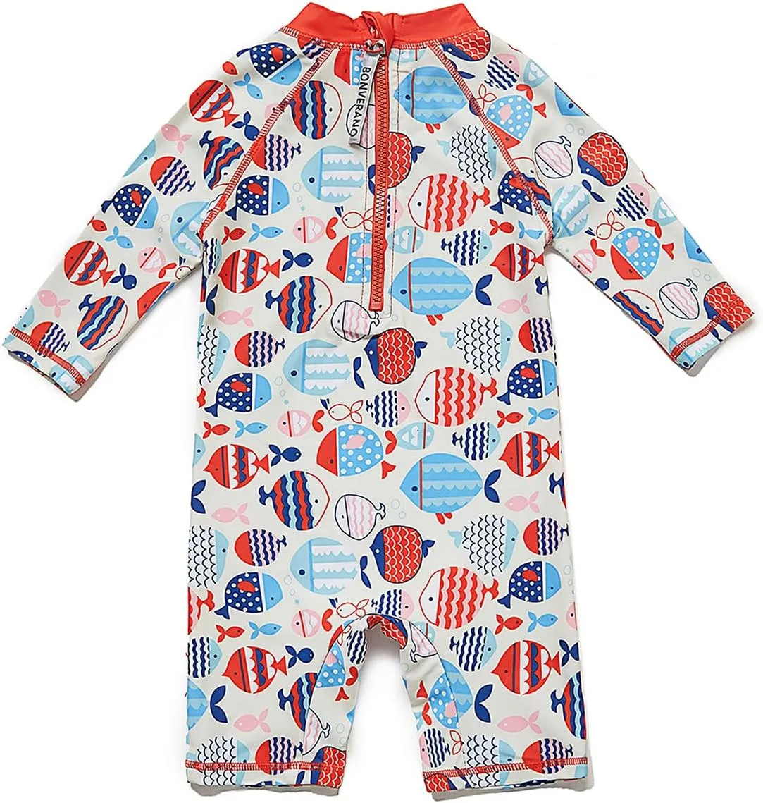 Baby Girl Bathing Suit Long Sleeve UPF 50  Sun Protection Come with a Hats