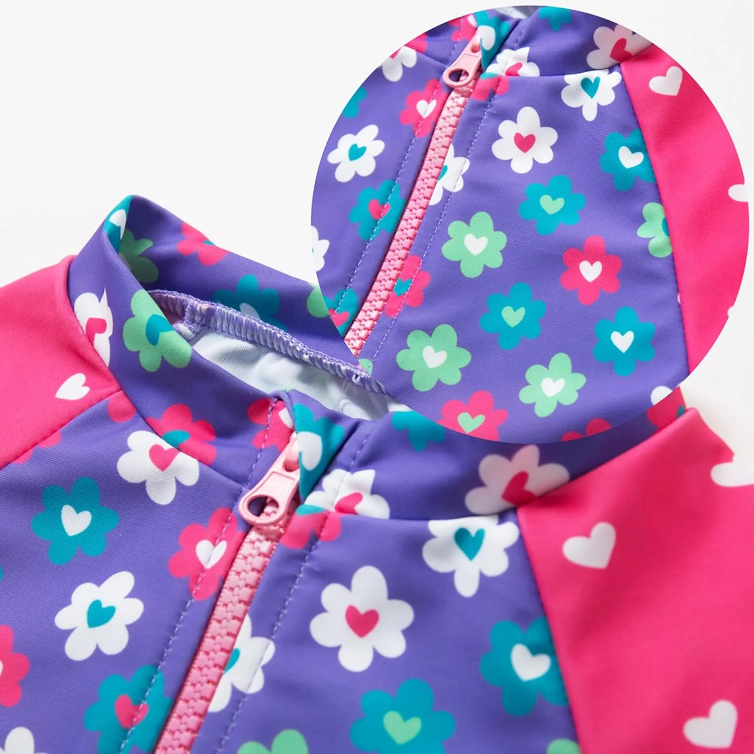 Baby Girl Bathing Suit Long Sleeve UPF 50  Sun Protection Come with a Hats