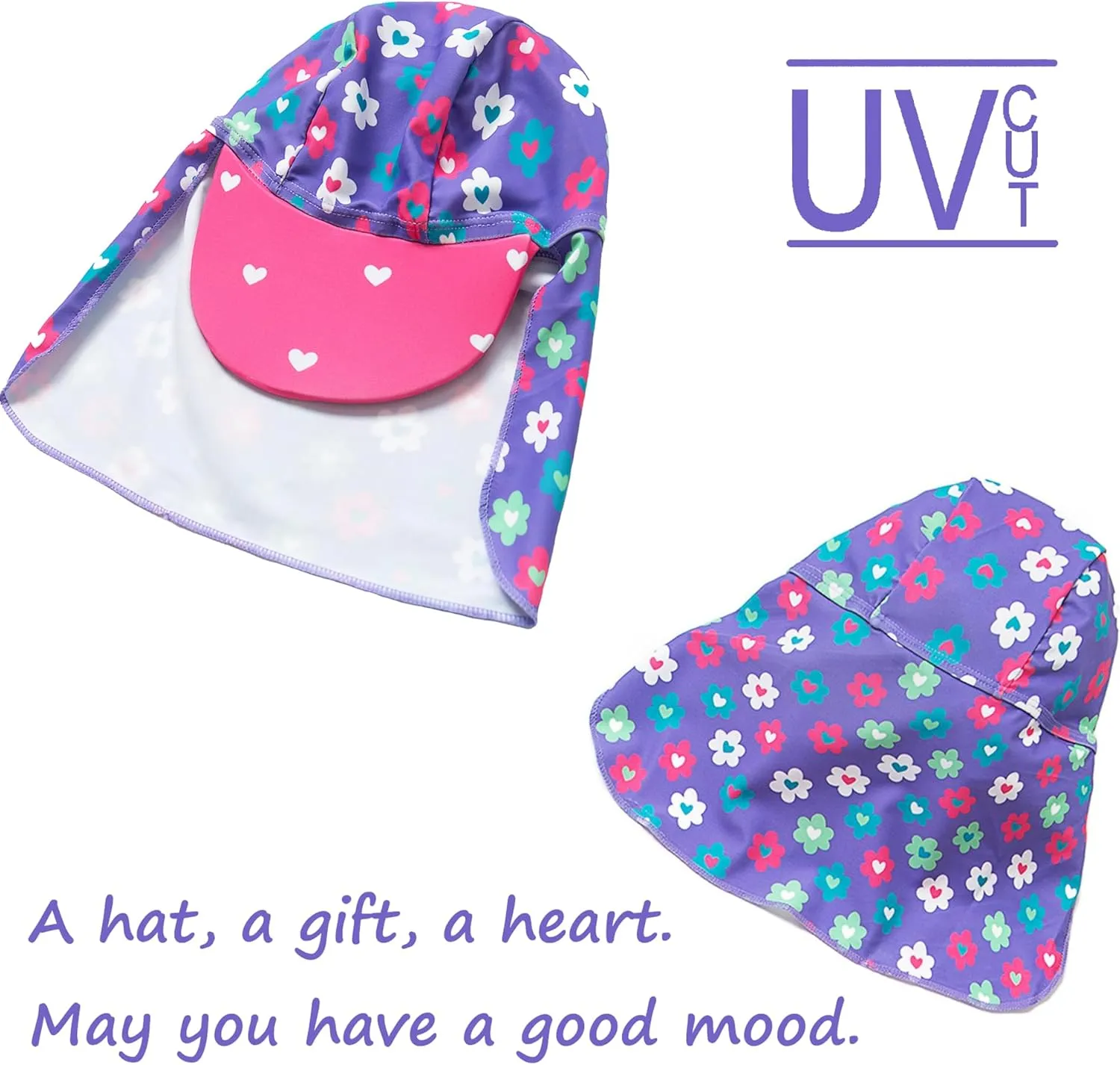 Baby Girl Bathing Suit Long Sleeve UPF 50  Sun Protection Come with a Hats