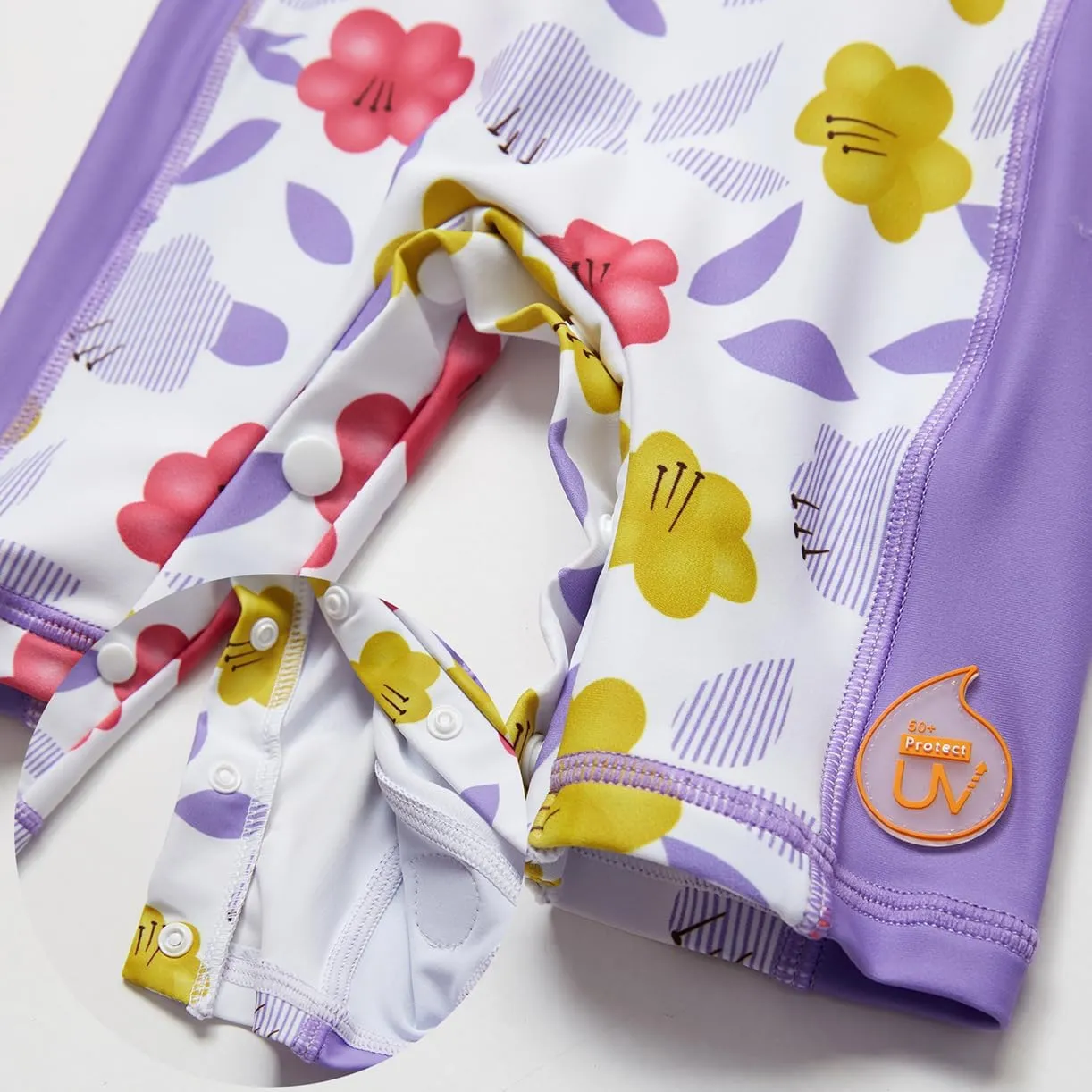 Baby Girl Bathing Suit Long Sleeve UPF 50  Sun Protection Come with a Hats
