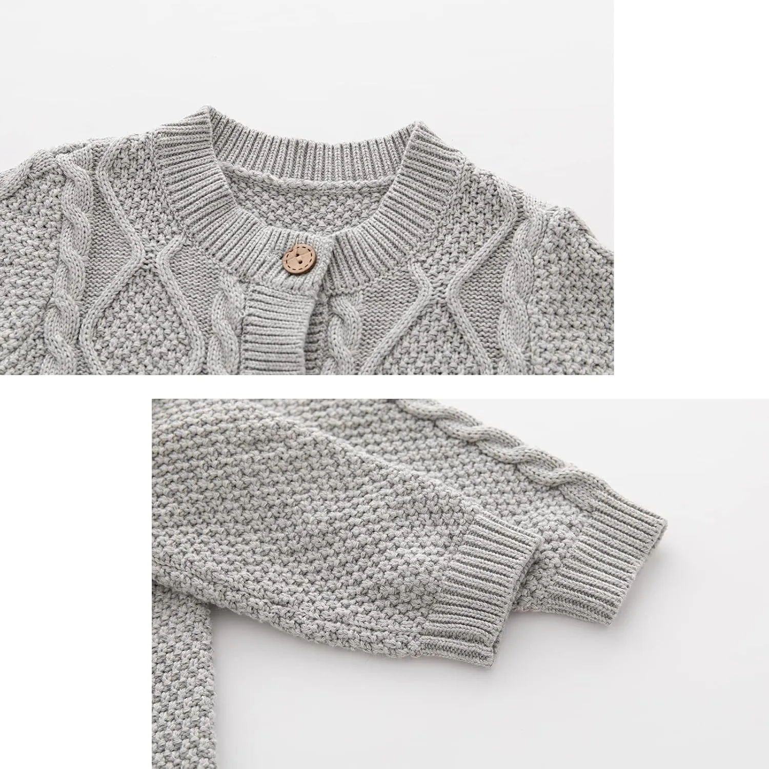 Baby Newborn Boy Knitted Sweater Romper Cotton Longsleeve Outfit with Kids Winter Warm Hats Set
