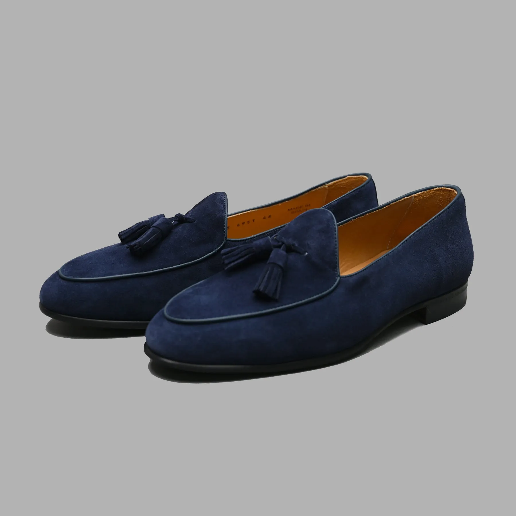 Belgian Tassel Loafer in Florence Navy Suede