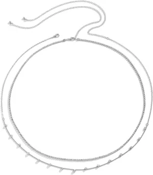 Belly Chain, Cubic Zirconia Adjustable Body Chains Women, Silver/Gold Belly Chains