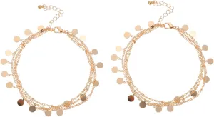 BESTYASH Metal Sequined Foot Ornaments Women's Anklets Foot Chain Decorative Anklet Foot Chains Girls