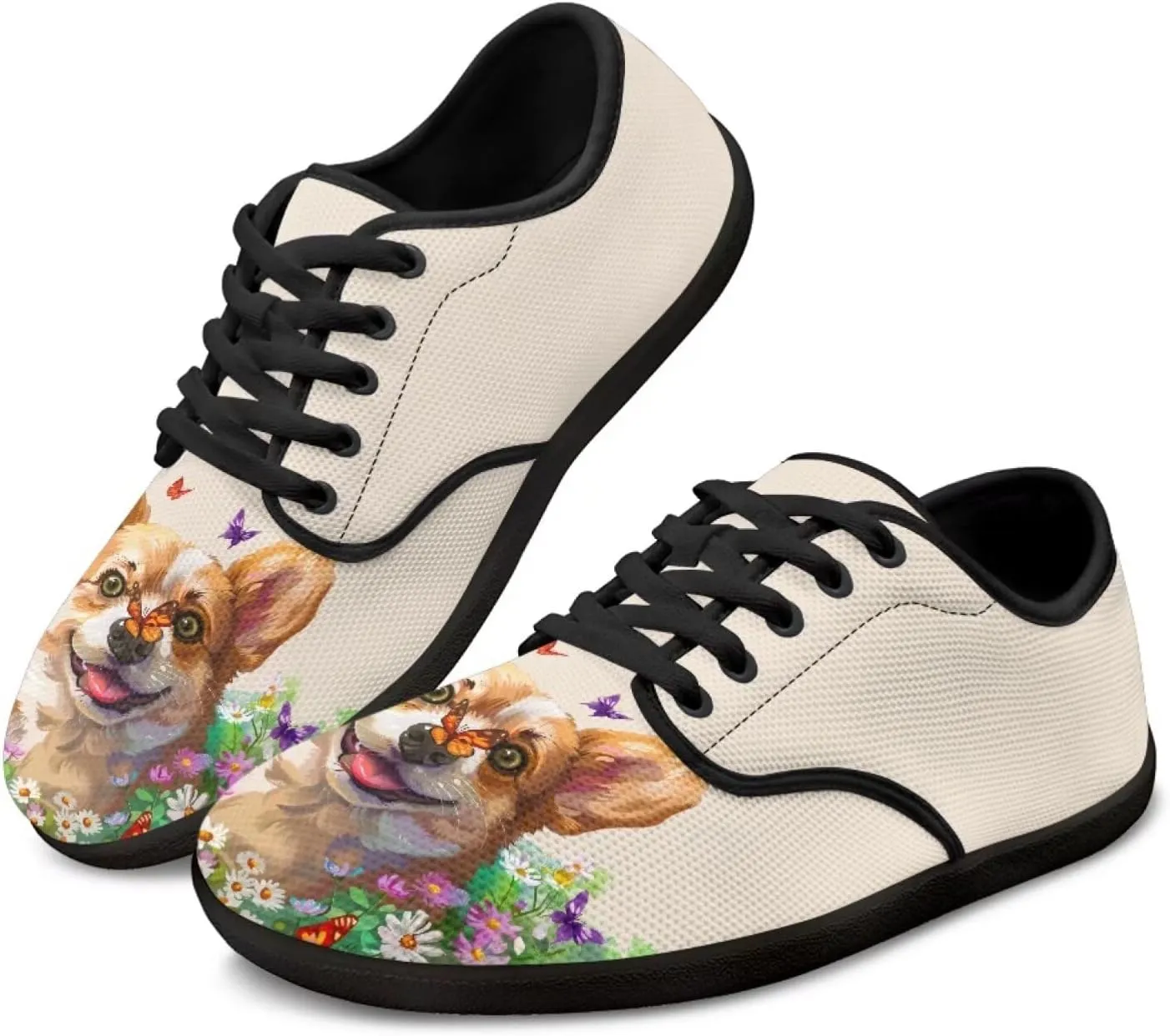 Binienty Lace Up Sneakers for Women Fashion Flats Wide Width Barefoot Zero Drop Shoes Travel Shoe
