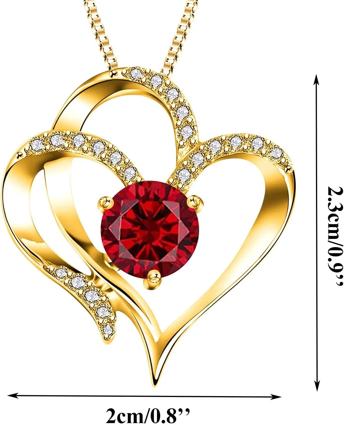 Birthstone Necklaces for Women,925 Sterling Silver Cubic Zirconia Pendant Necklace for Girlfriend Anniversary Jewelry Gift
