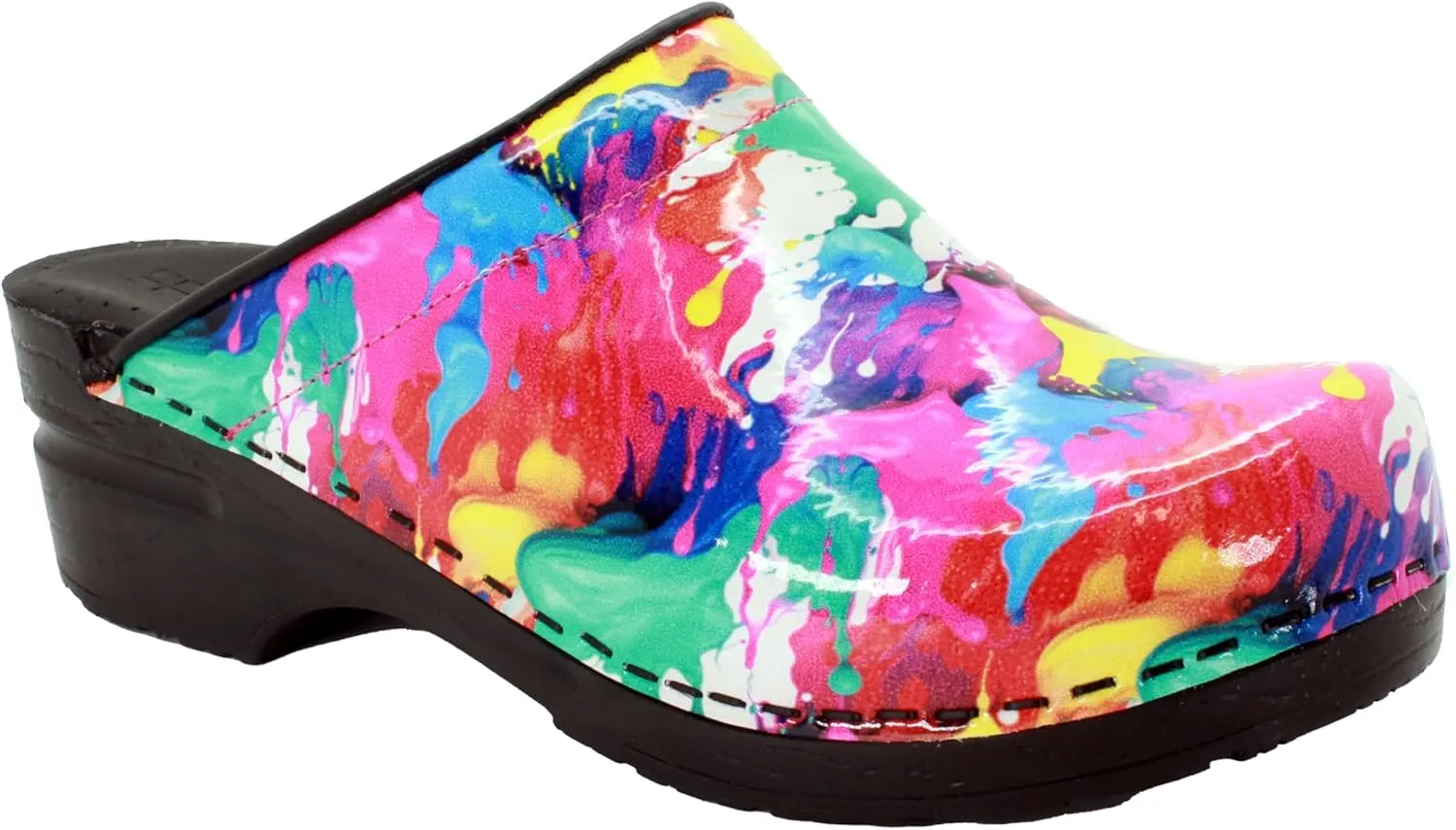 Bjork Women's PU Open Back Leather Clogs