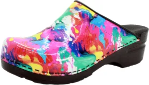 Bjork Women's PU Open Back Leather Clogs