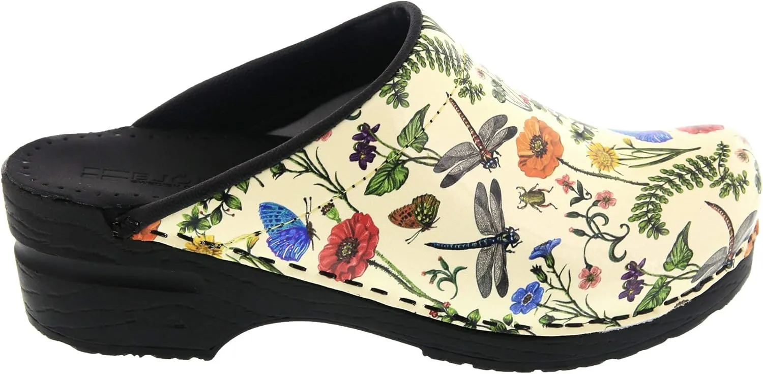 Bjork Women's PU Open Back Leather Clogs