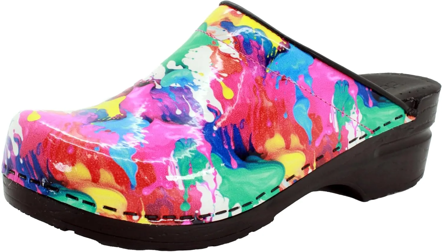 Bjork Women's PU Open Back Leather Clogs