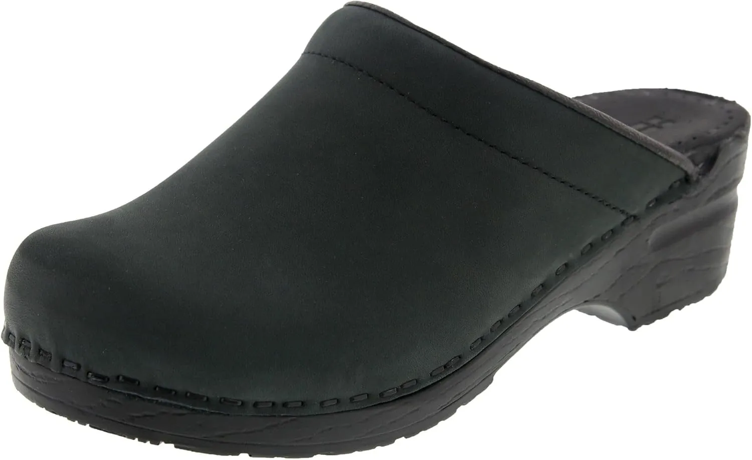 Bjork Women's PU Open Back Leather Clogs