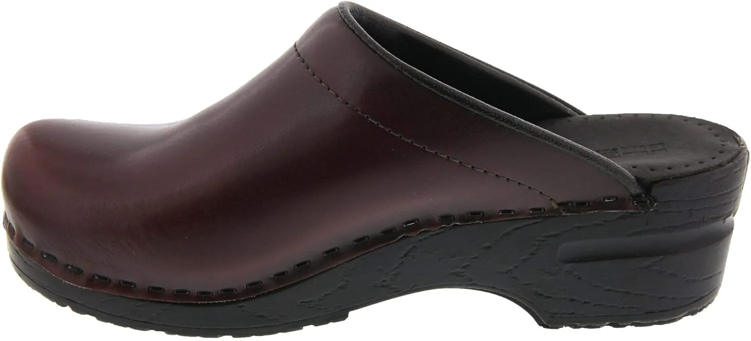 Bjork Women's PU Open Back Leather Clogs