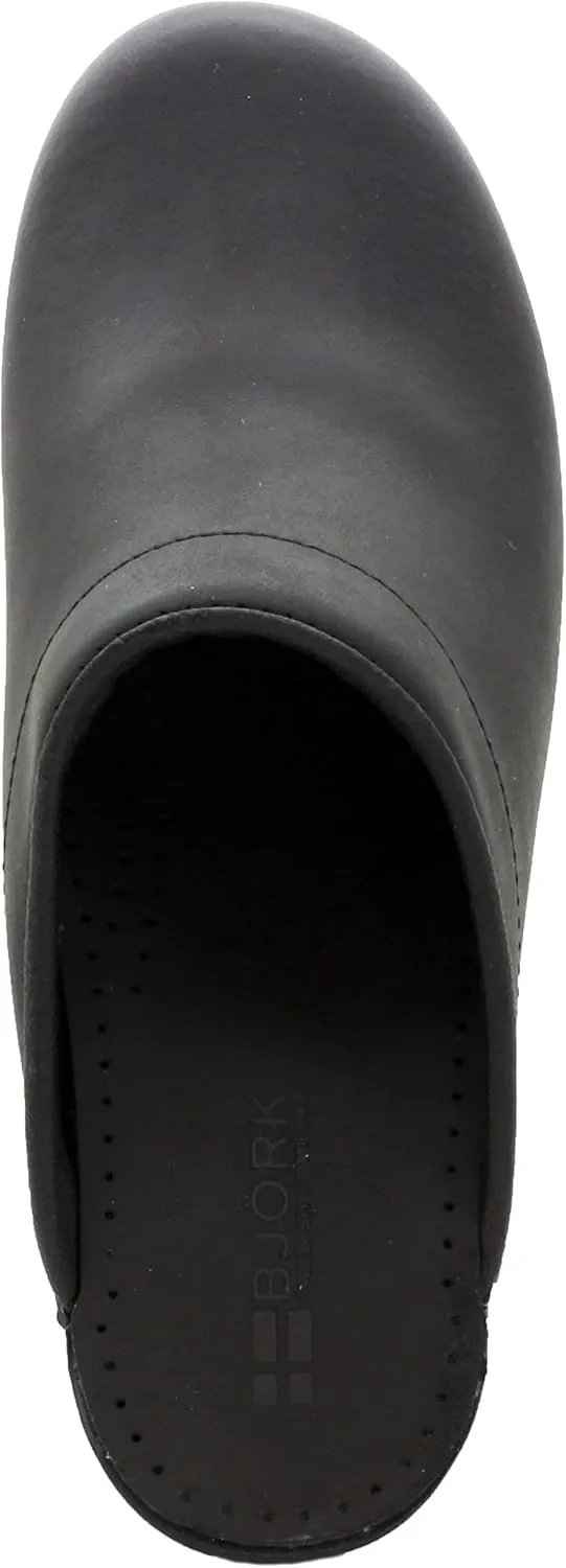 Bjork Women's PU Open Back Leather Clogs