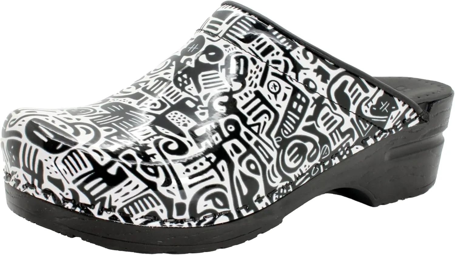 Bjork Women's PU Open Back Leather Clogs