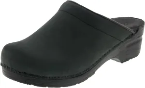 Bjork Women's PU Open Back Leather Clogs