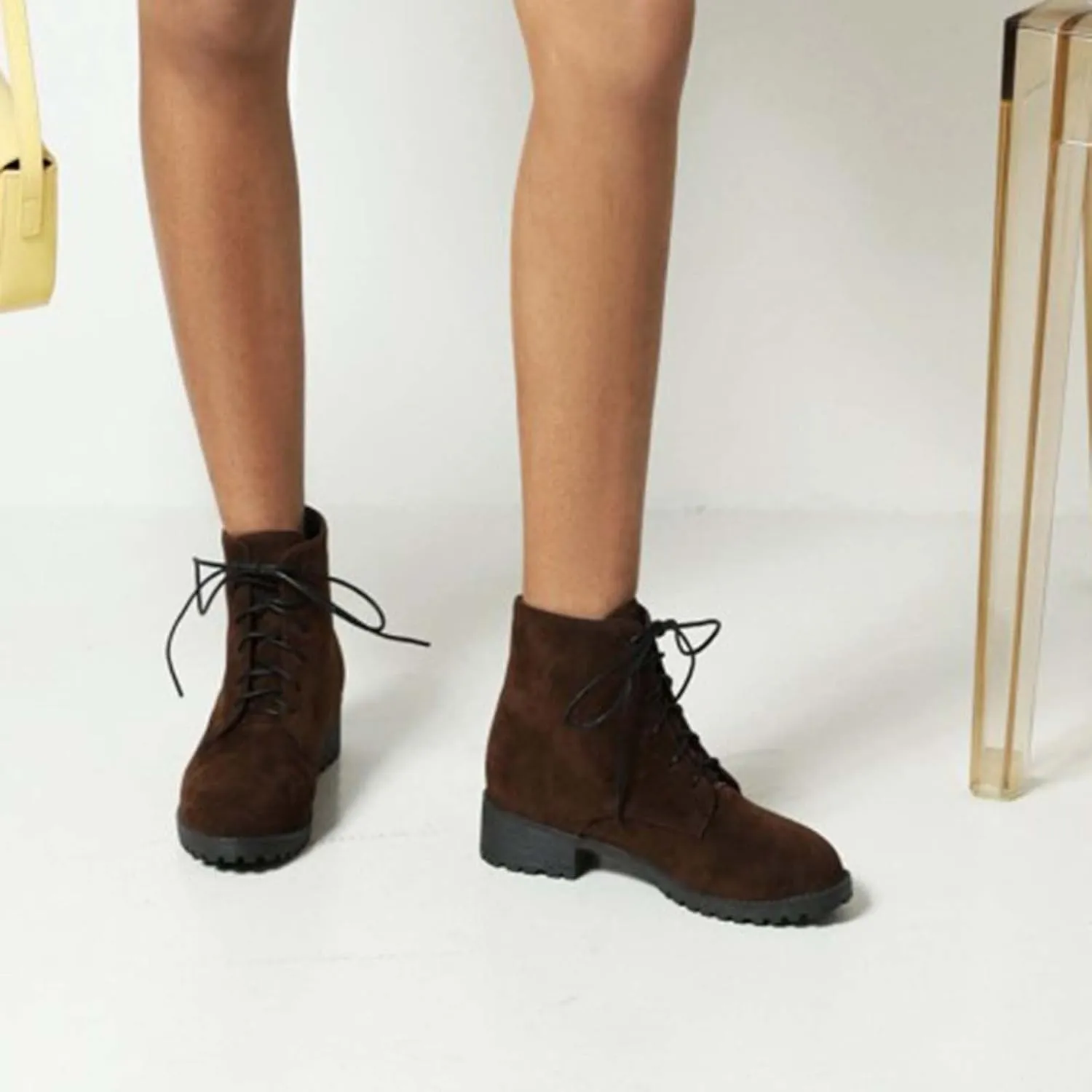 Black Booties for Women Ankle Black Wedge Booties Women Wide Width Boots Work Boot Shoe Laces Men Closed Back Lightweight Breathable Closed Toe Wide Fit Available