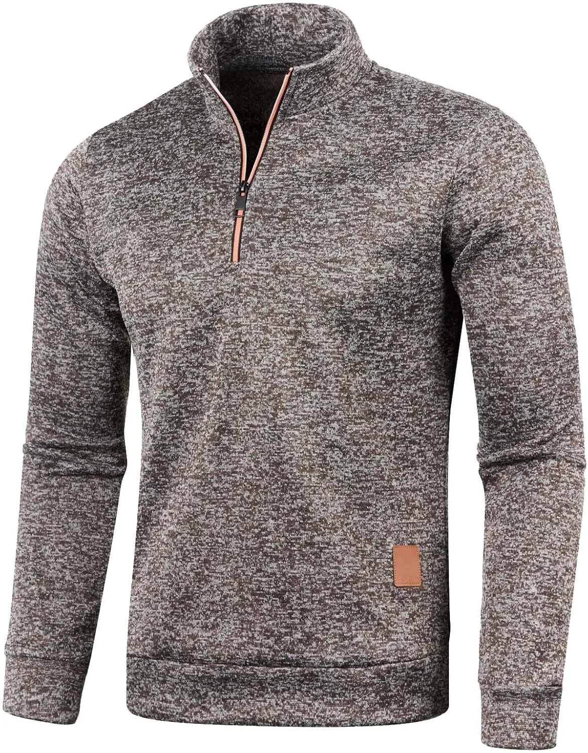 Black Quarter Zip Men Solid Wool Knitting Versatile Stand Collar Long Sleeve Long Cardigan Coat Men Black Sweater