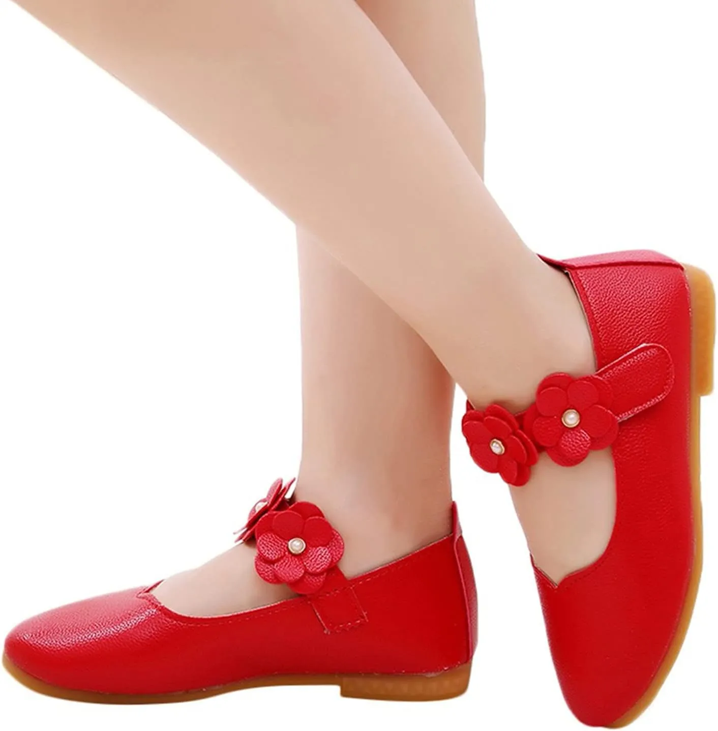 Black Shoes for Girls,Children Baby Girls Leather Flower Princess Shoes Soft Dance Shoes Kids Shoes 1-11 Years